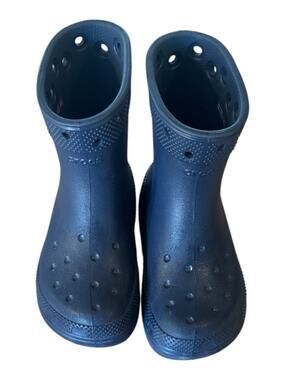 Crocs Unisex-Child Classic Rain Boots Navy Blue Youth Size 12 Waterproof